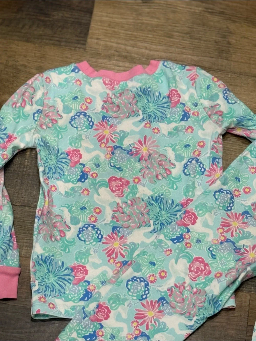 Girls' Lilly Pulitzer Floral Mint & Pink Pajama Set
